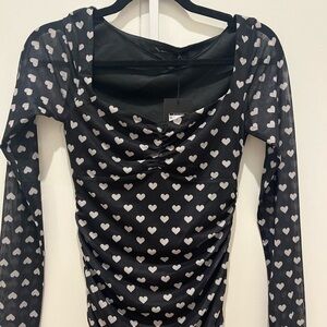 Renuar Elegant Black & White Garment with hearts NWT